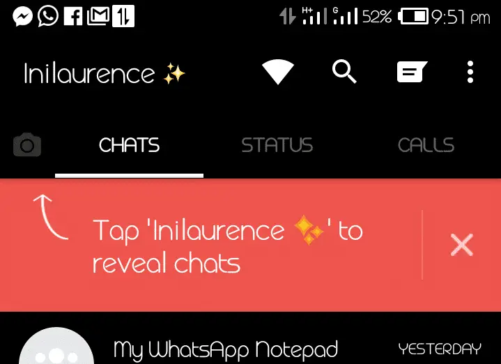 GBWhatsApp Hidden Contacts