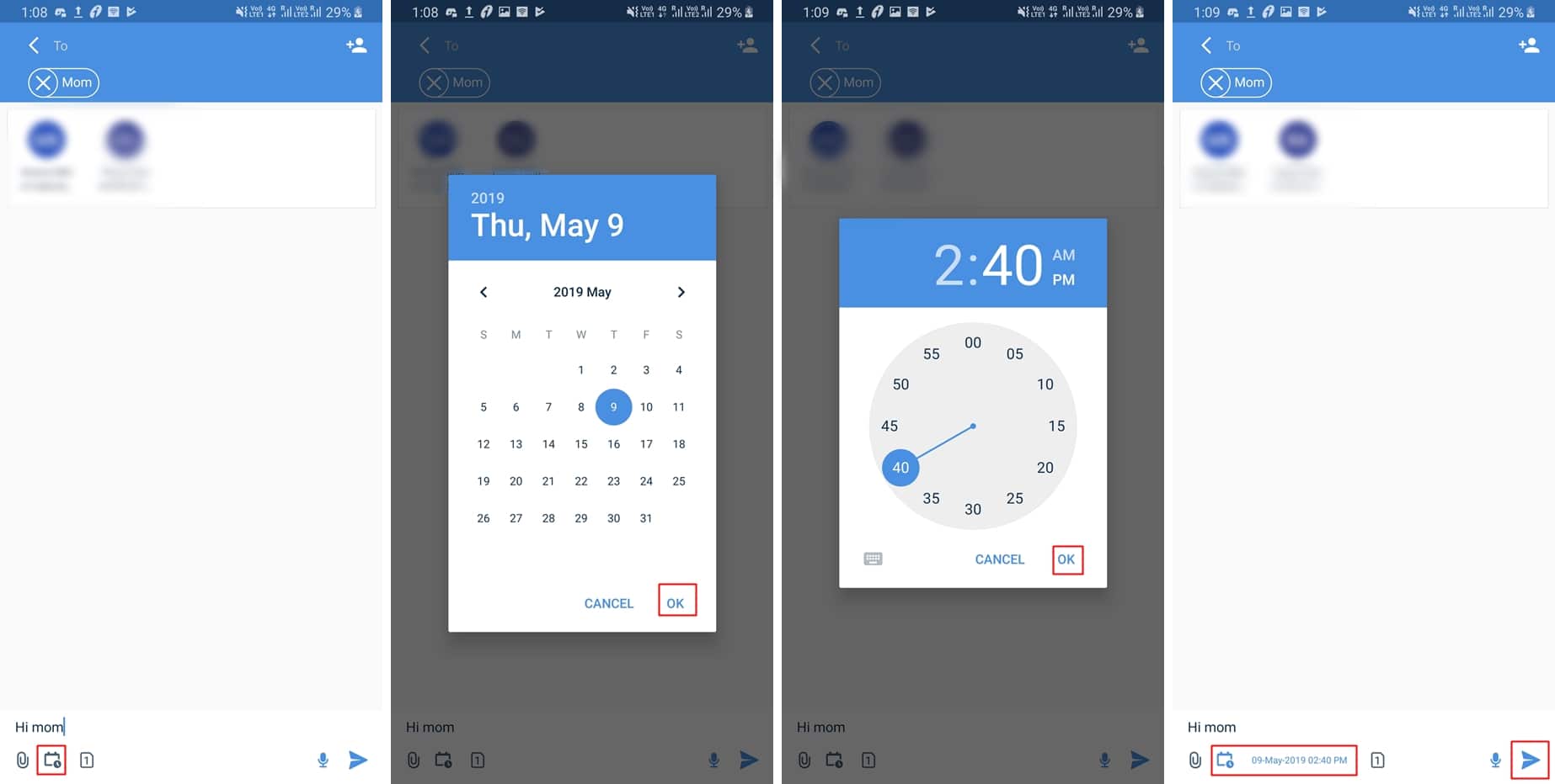 Schedule SMS Android