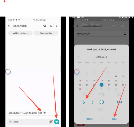 Schedule SMS Samsung