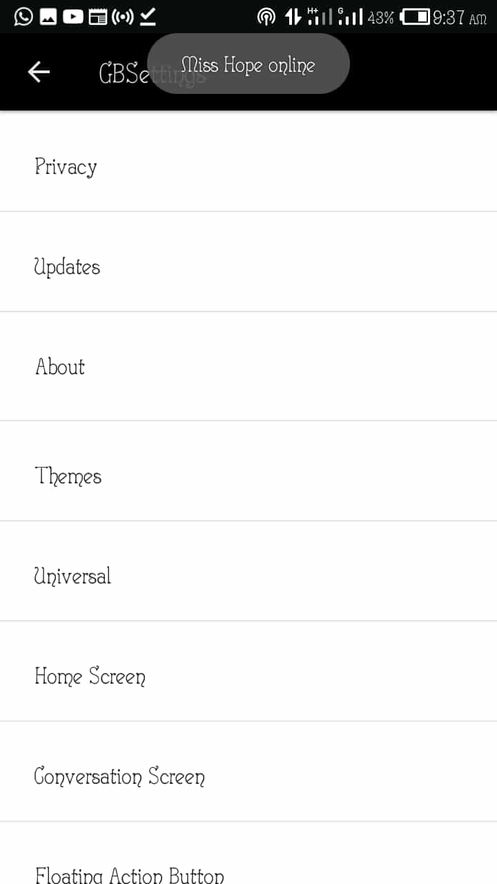 The New WhatsApp Plus, GB WhatsApp and OG WhatsApp Settings