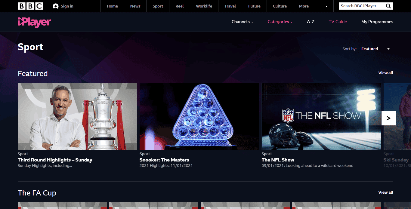 BBC iplayer Free Sports Streaming